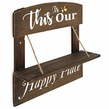 Load image into Gallery viewer, This is Our Happy Place Wall Hanging Sign with Flip-Down Shelf