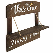 Load image into Gallery viewer, This is Our Happy Place Wall Hanging Sign with Flip-Down Shelf
