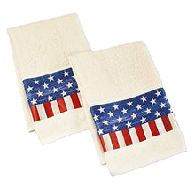 Load image into Gallery viewer, American Flag Bathroom Hand Towels - Patriotic Restroom Accent - Set of 2
