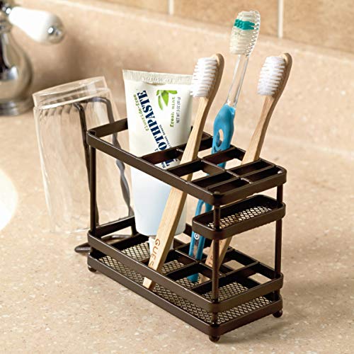 Metal Bathroom Countertop Organizer and Storage Tray - Bronze