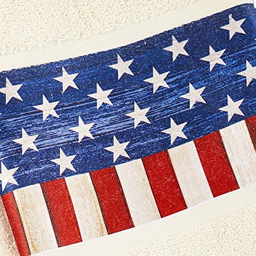 American Flag Bathroom Hand Towels - Patriotic Restroom Accent - Set of 2